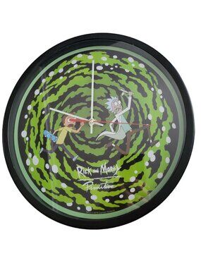Cartoon Network Rick & Morty Primitive Wall Clock 1 AA Battery Run Metal Plastic